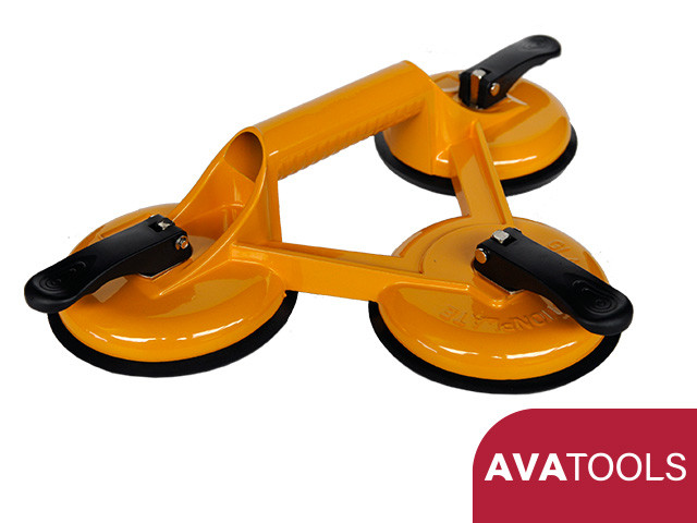 3-punts Glasdrager geel, aluminium